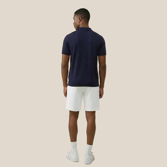 Men's Knitted Short Sleeve Polo - Tencel & Cotton & Silk