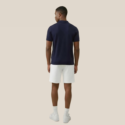 Men's Knitted Short Sleeve Polo - Tencel & Cotton & Silk