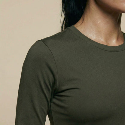 Women's Knitted Long-Sleeve Shirt - Tencel & Cotton & Silk