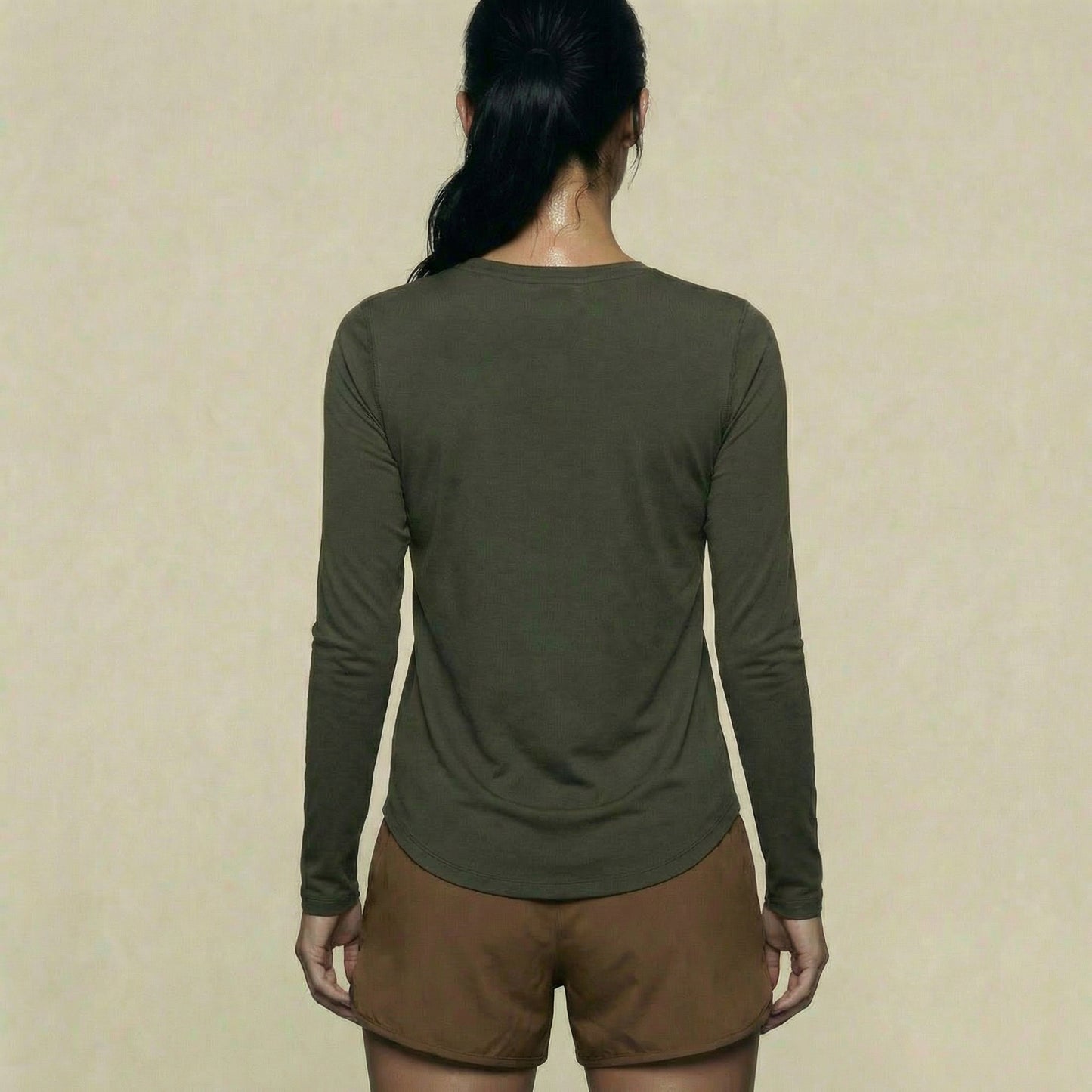 Women's Knitted Long-Sleeve Shirt - Tencel & Cotton & Silk