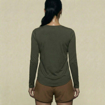 Women's Knitted Long-Sleeve Shirt - Tencel & Cotton & Silk