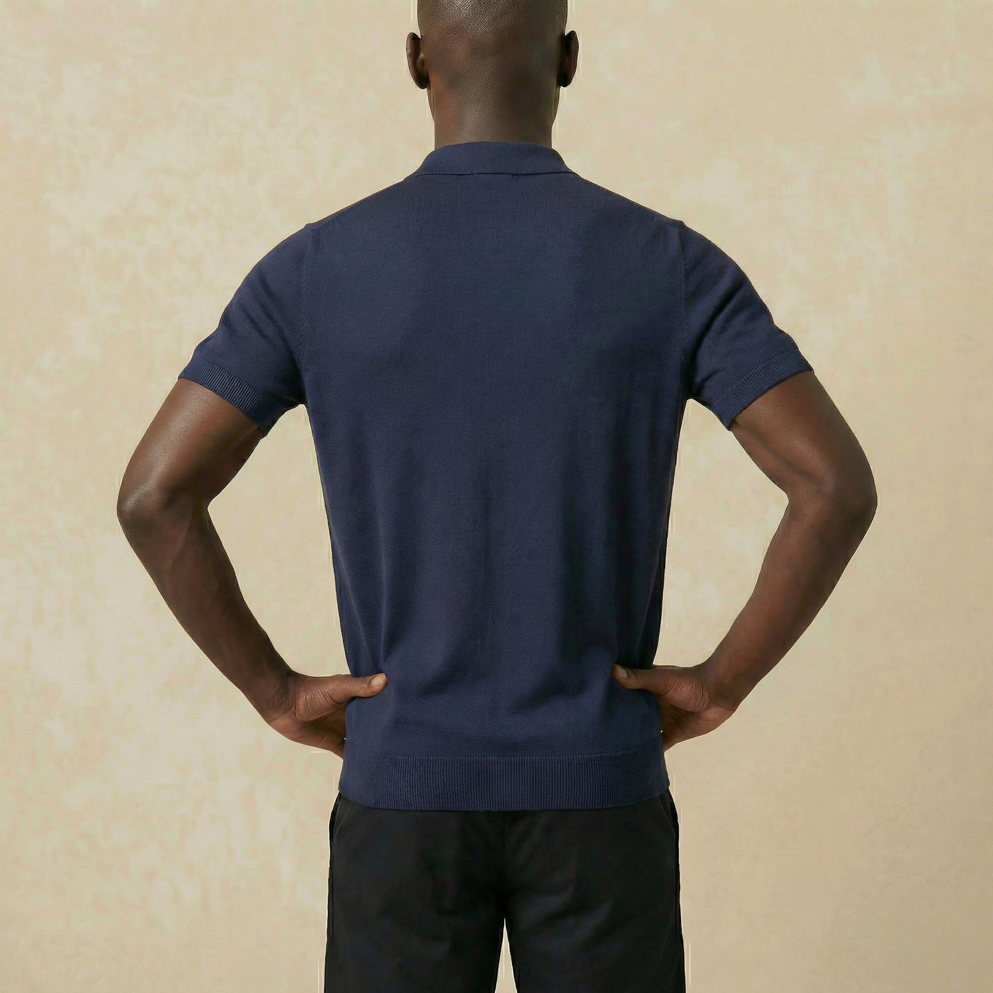 Men's Navy Tencel Blend Polo