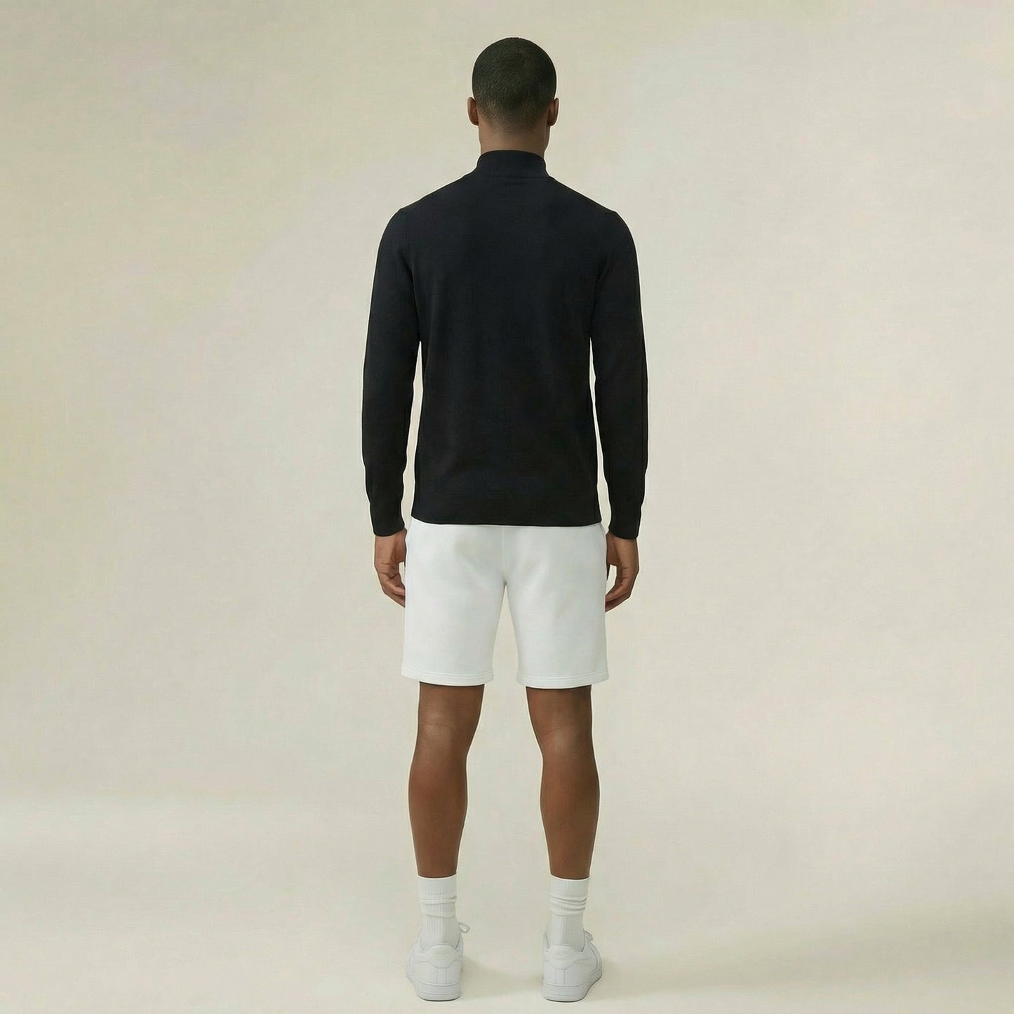 Men's Knitted Zip Long Sleeve Sweater - Tencel & Cotton & Silk