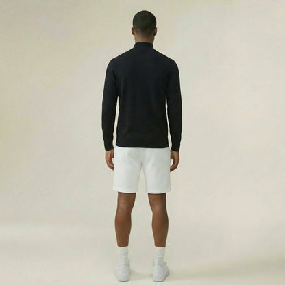 Men's Knitted Zip Long Sleeve Sweater - Tencel & Cotton & Silk