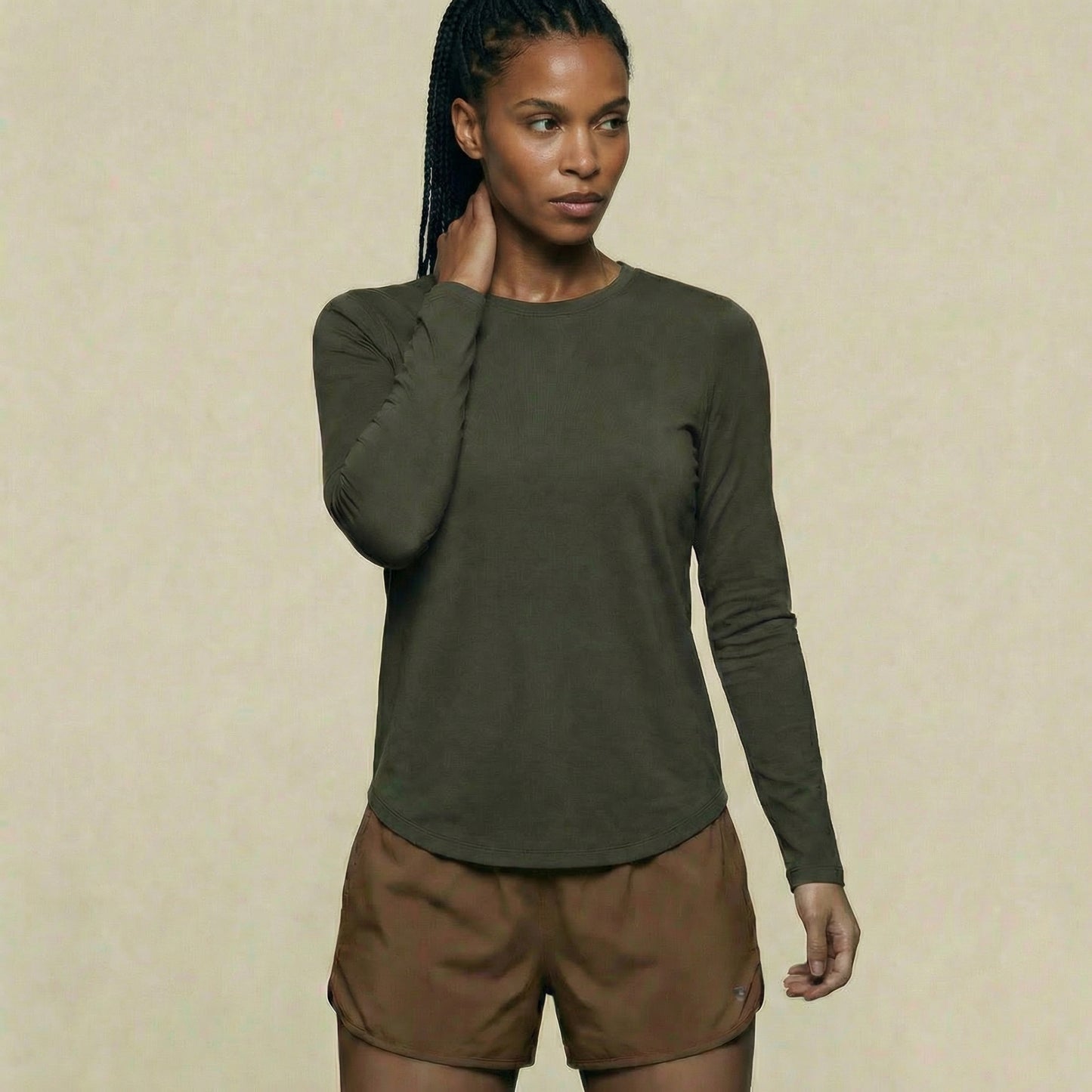 Women's Knitted Long-Sleeve Shirt - Tencel & Cotton & Silk