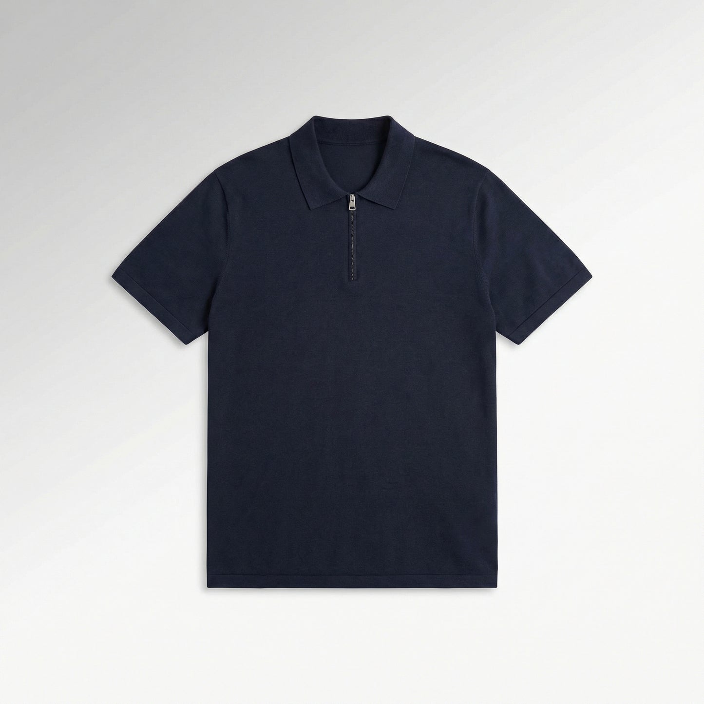 Men's Knitted Short Sleeve Polo - Tencel & Cotton & Silk