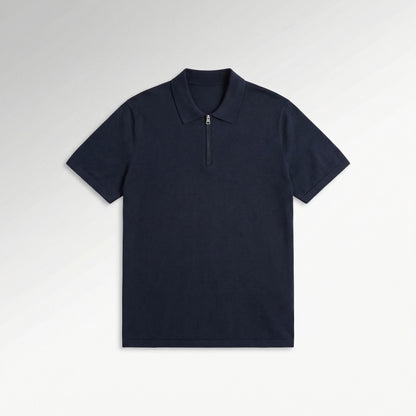 Men's Knitted Short Sleeve Polo - Tencel & Cotton & Silk