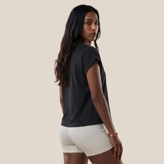 Women's Knitted Short Sleeve Shirt - Linen&Cotton