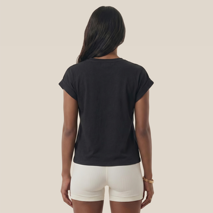Women's Knitted Short Sleeve Shirt - Linen&Cotton