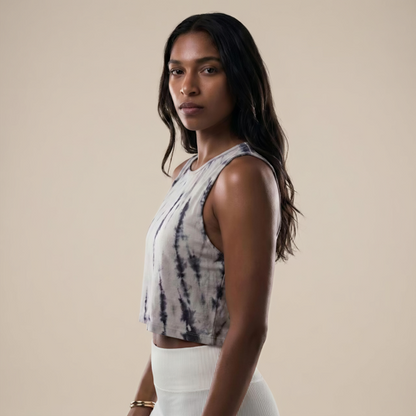 Women's Knitted Lightweight Tank Top - Tencel & Wool