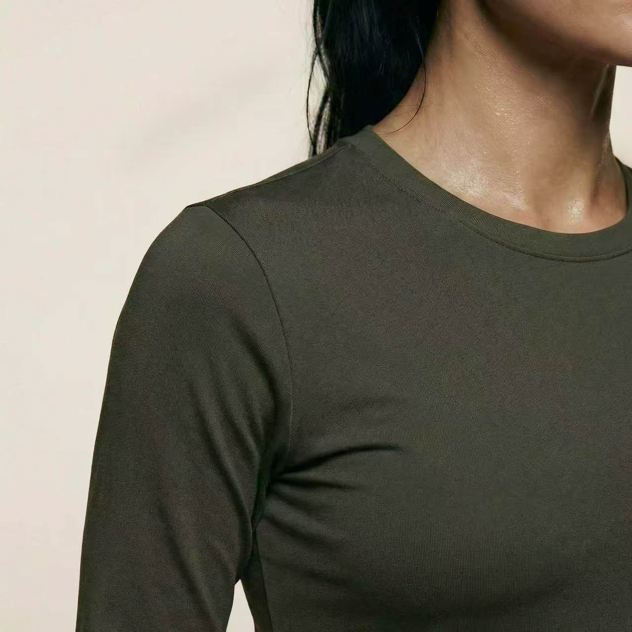 Women's Knitted Long-Sleeve Shirt - Tencel & Cotton & Silk