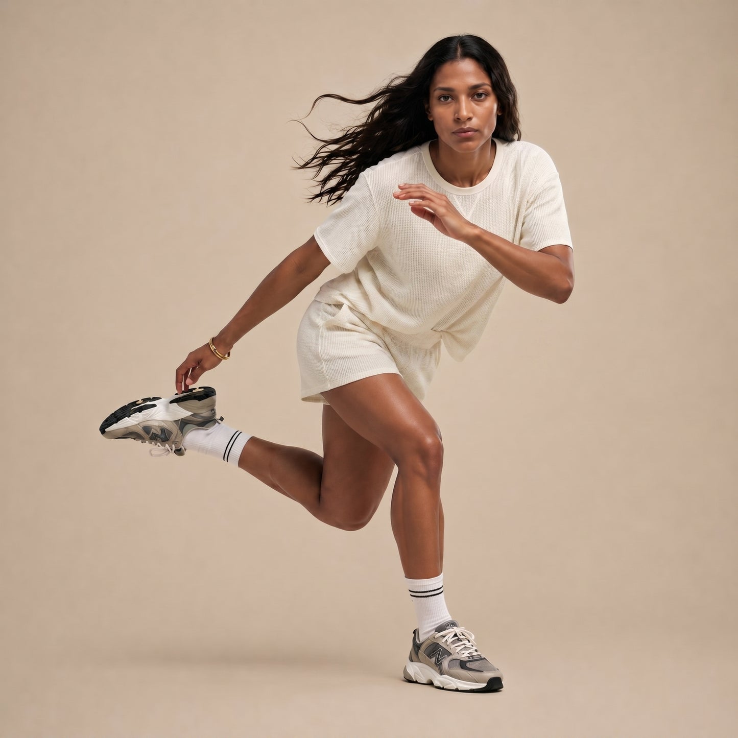 Women's Short Sleeve Relaxed Shirt in Waffle - Athletic Knit