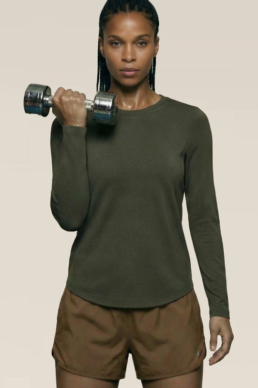 Women's Knitted Long-Sleeve Shirt - Tencel & Cotton & Silk