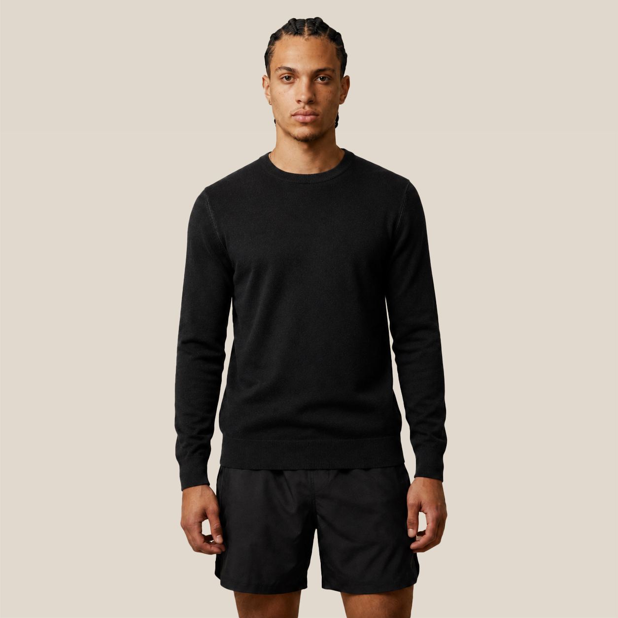Anytime Sweater Men's Knitted Long Sleeve  - 100% Wool