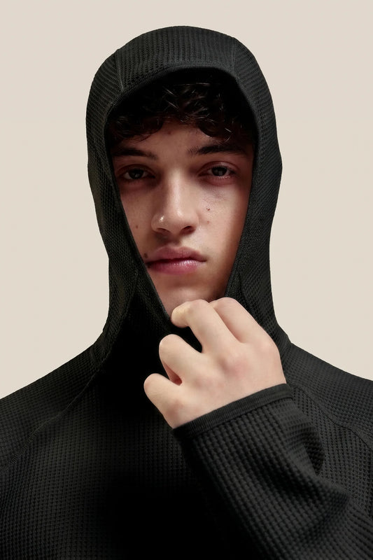 Men's Waffle Full Zip Hoodie - Athletic Knit