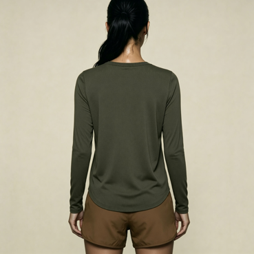Women's Knitted Long-Sleeve Shirt - Tencel & Cotton & Silk