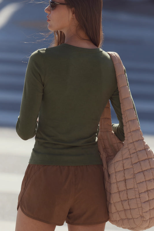 Women's Knitted Long-Sleeve Shirt - Tencel & Cotton & Silk