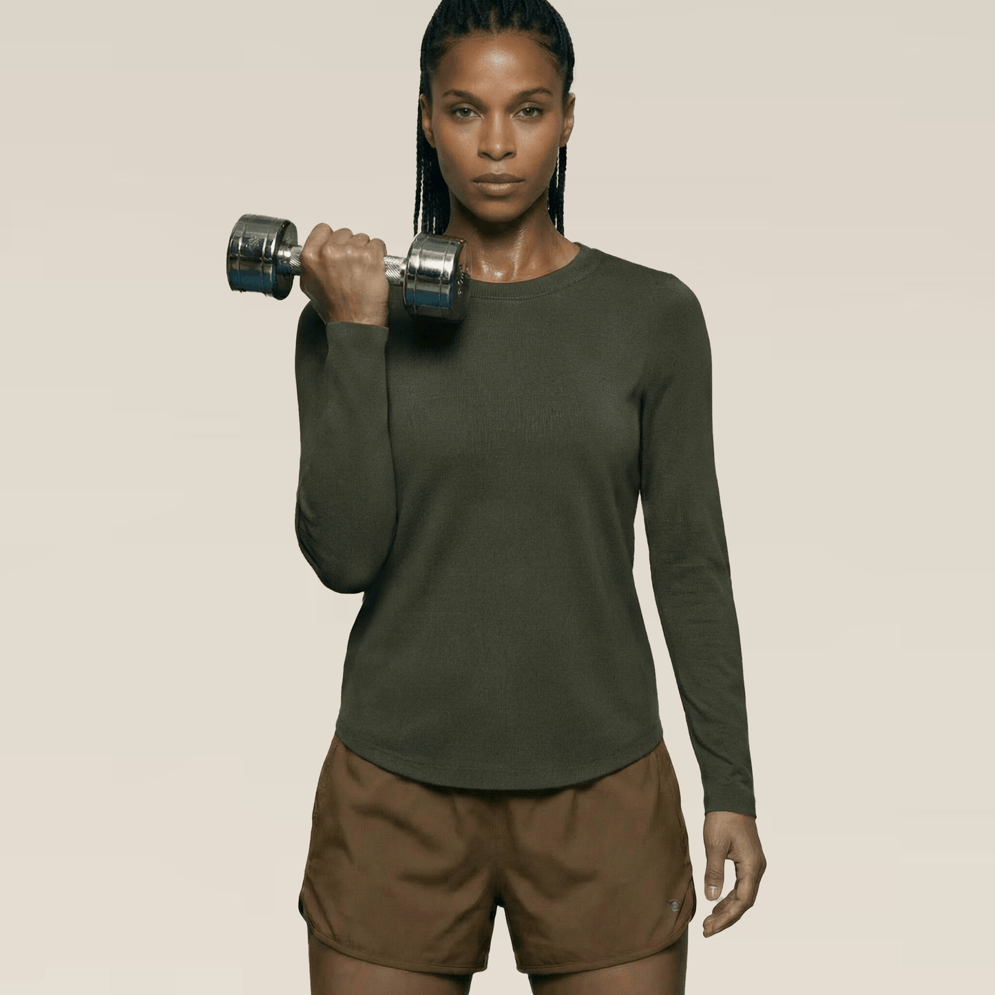 Women's Knitted Long-Sleeve Shirt - Tencel & Cotton & Silk