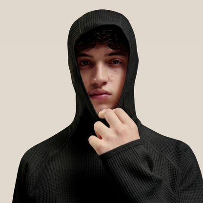 Men's Waffle Full Zip Hoddie - Athletic Knit